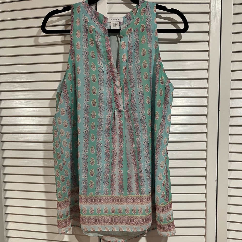 Green print tunic from Kenar.